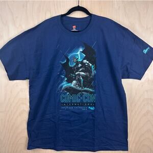 Batman Comic Con 2014 Graphic T-Shirt Hanes Blue Men's XL Comic-Con‎ DC